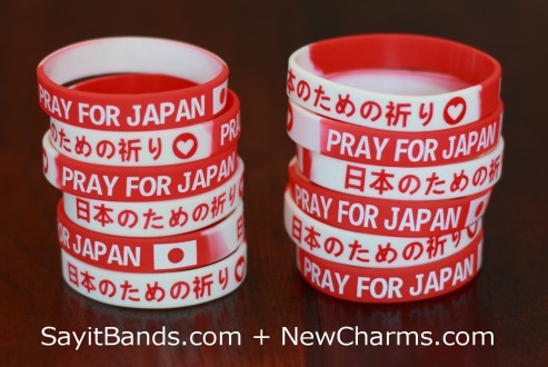 We Pray for Japan Wristbands - Both Sizes