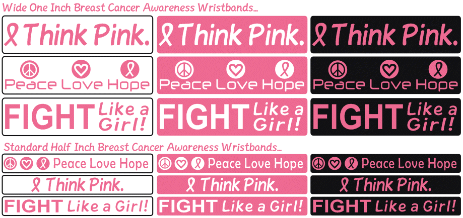 Breast Cancer Awareness Wristbands for Fundraisers