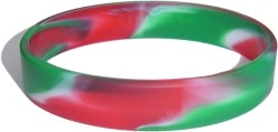 siwrl green and red and white wristband
