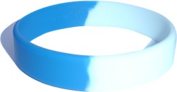 middle blue and white wristband