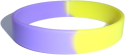 purple and yellow wristband