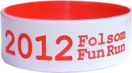 white with red text one inch colored text wristbands